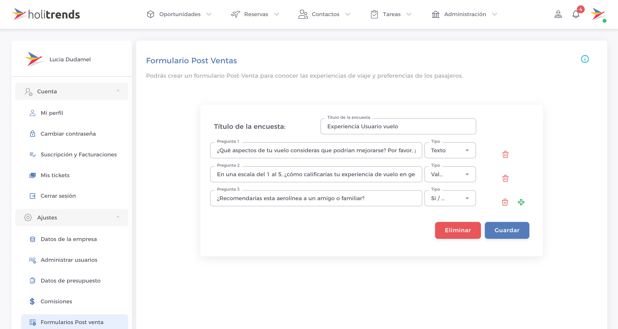 Formulario Post Ventas