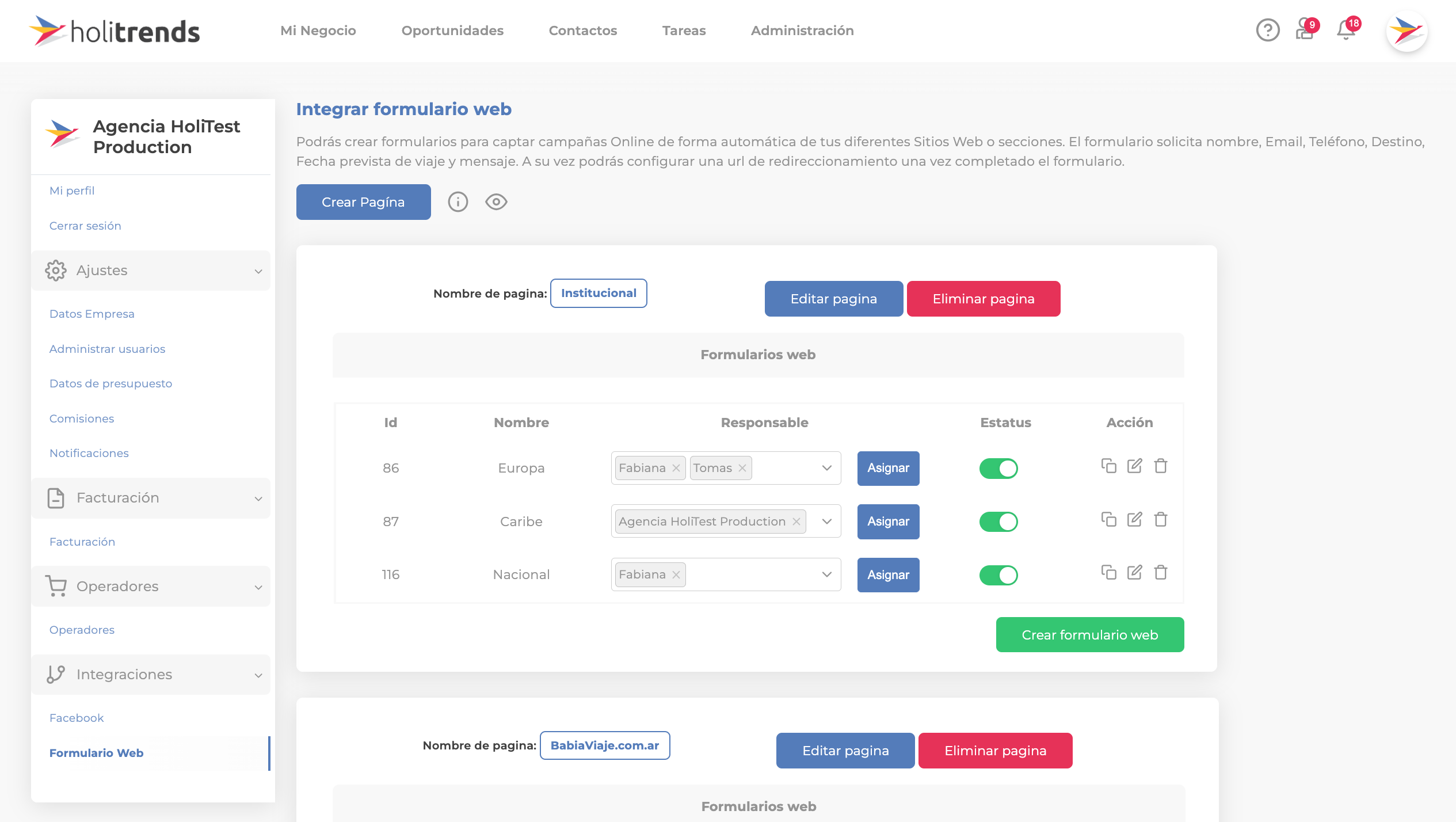 Integración Formulario Web